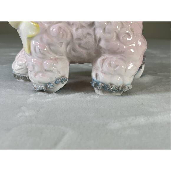 VTG Relpo Samson Import Co Spaghetti Ceramic Pink Lamb Planter 1961 #431A Japan - Picture 11 of 13